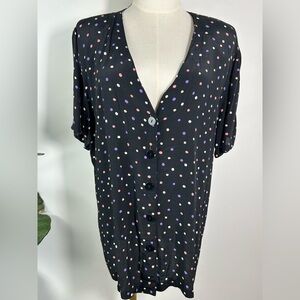 VTG 80s KRUSH Polka Dot Button Up Shirt